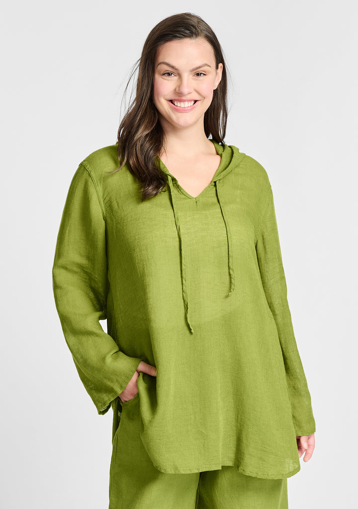 Hooded Tunic Linen Shirt FINAL SALE Flax Barn Sale