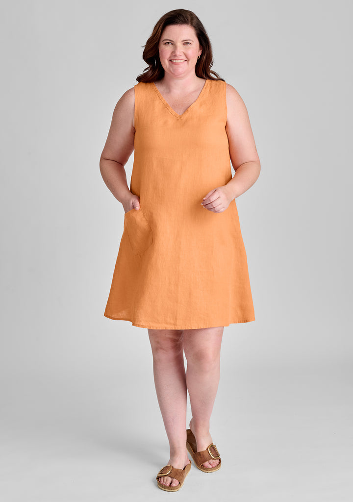 dreamy dress linen shift dress orange
