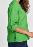 3-4 pullover linen shirt details