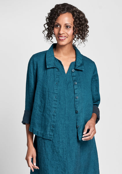 well suited blouse linen blouse green