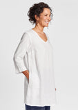 long and easy pull linen shirt details