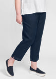 pocketed ankle pant linen pants details