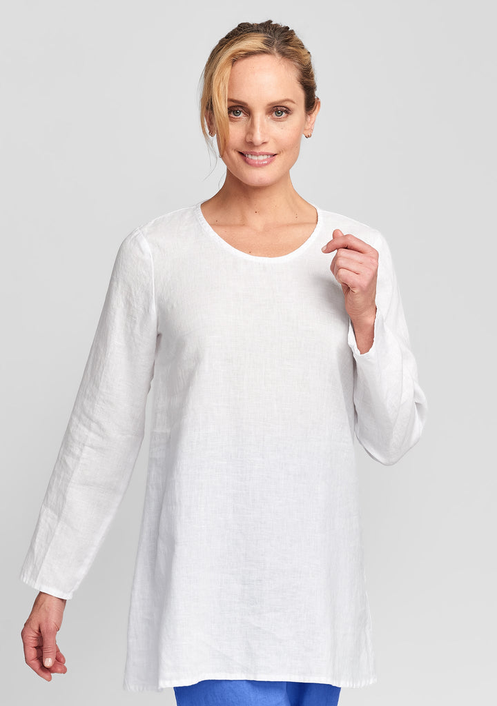 solstice tunic linen shirt white