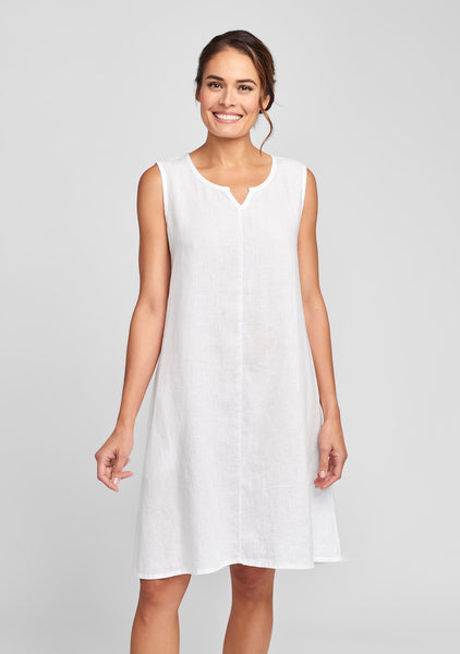 true dress linen shift dress white